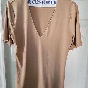 V-Neck Tan Women's Top